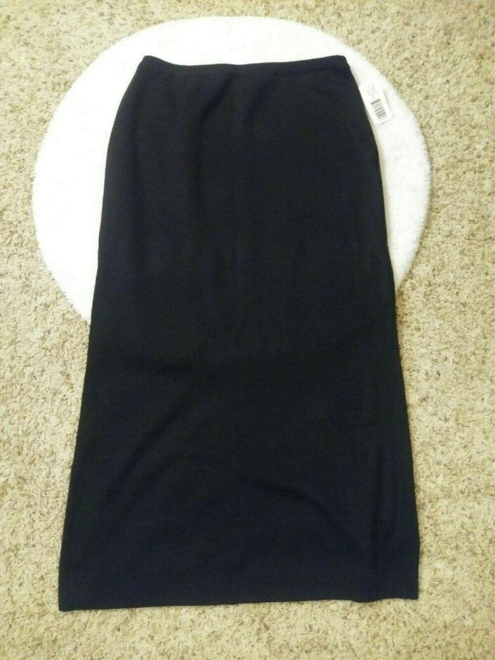 Sarah B Studio Womens Long Black Skirt Elastic Waist Stretch Modest 1X XL